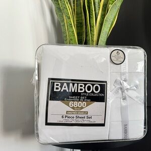 NEW/UNOPENED KING SIZED - Bamboo 6 pc white Sheet Set by Style Collection